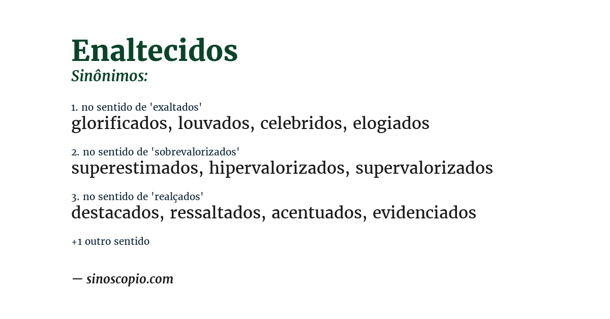 Sinônimo de enaltecidos