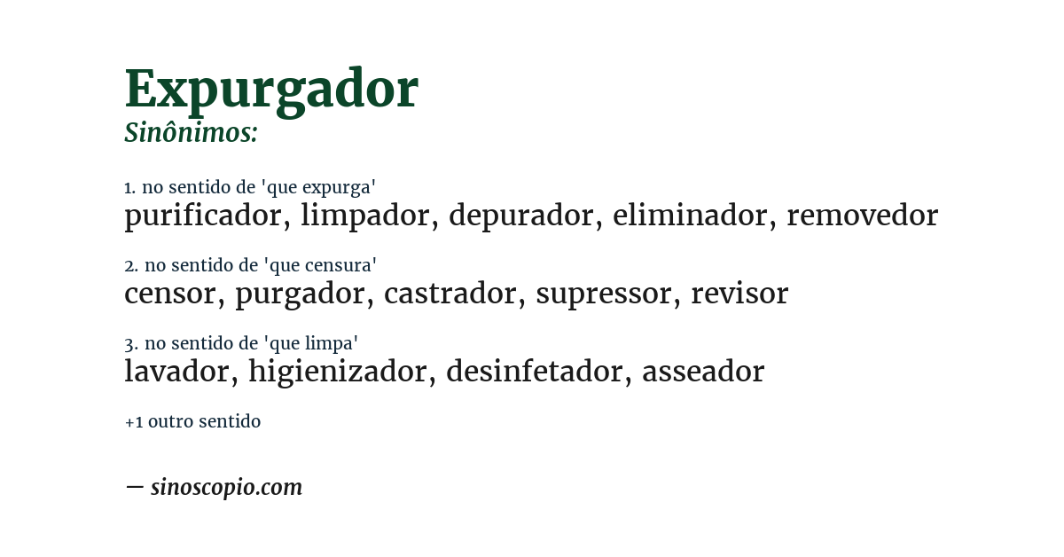 Sinônimo de expurgador