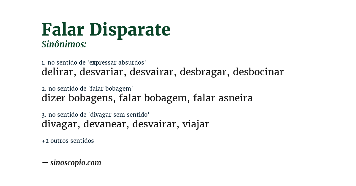 Sinônimo de falar disparate