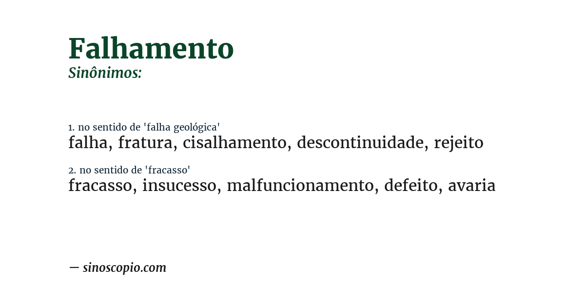 Sinônimo de falhamento