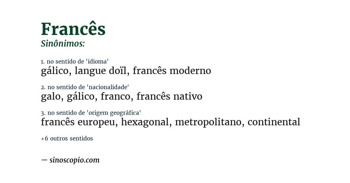 Sinônimo de francês
