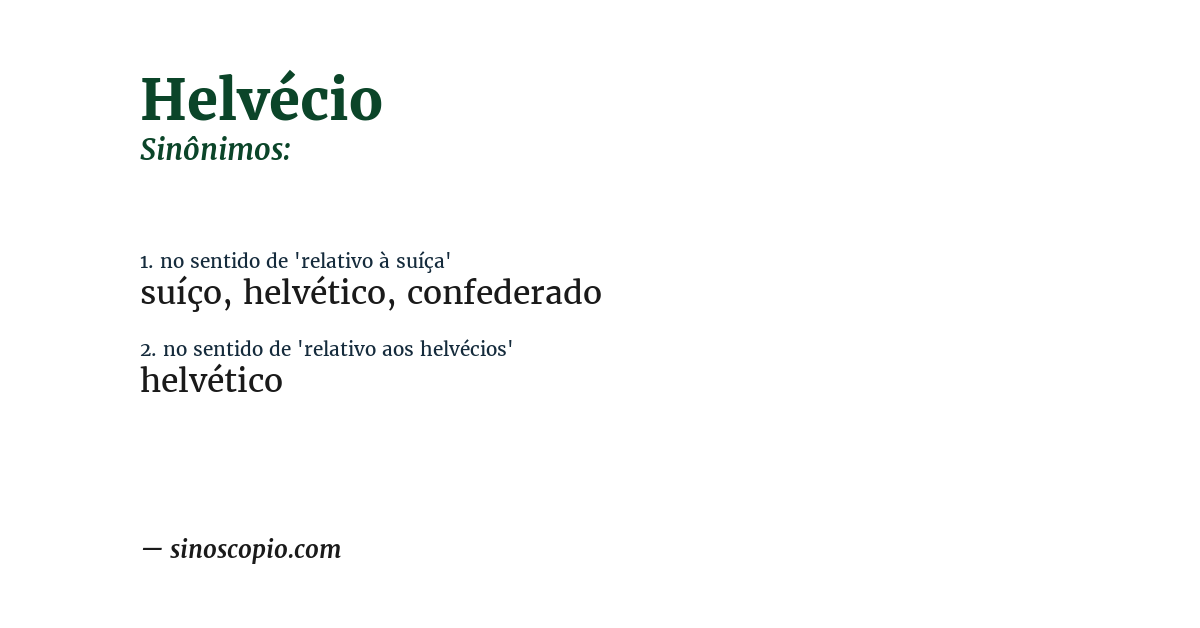 Sinônimo de helvécio
