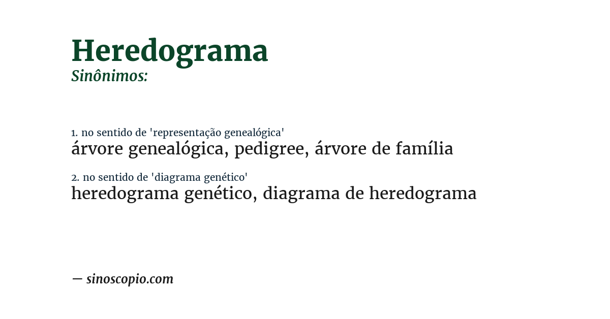 Sinônimo de heredograma