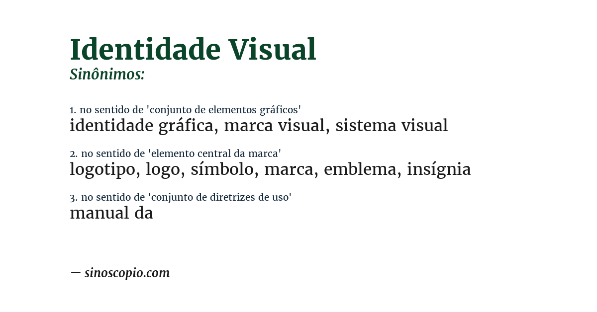 Sinônimo de identidade visual