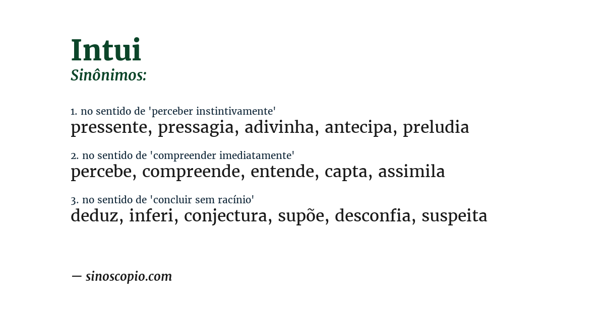 Sinônimo de intui