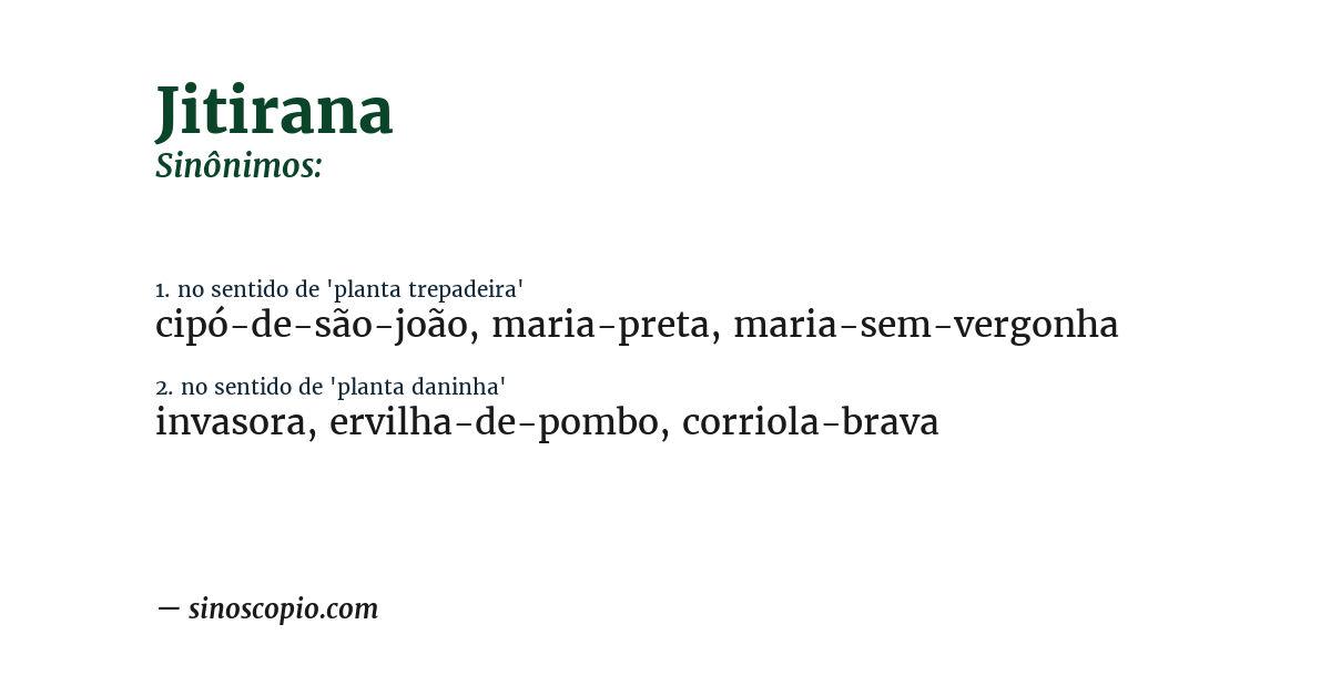 Sinônimo de jitirana
