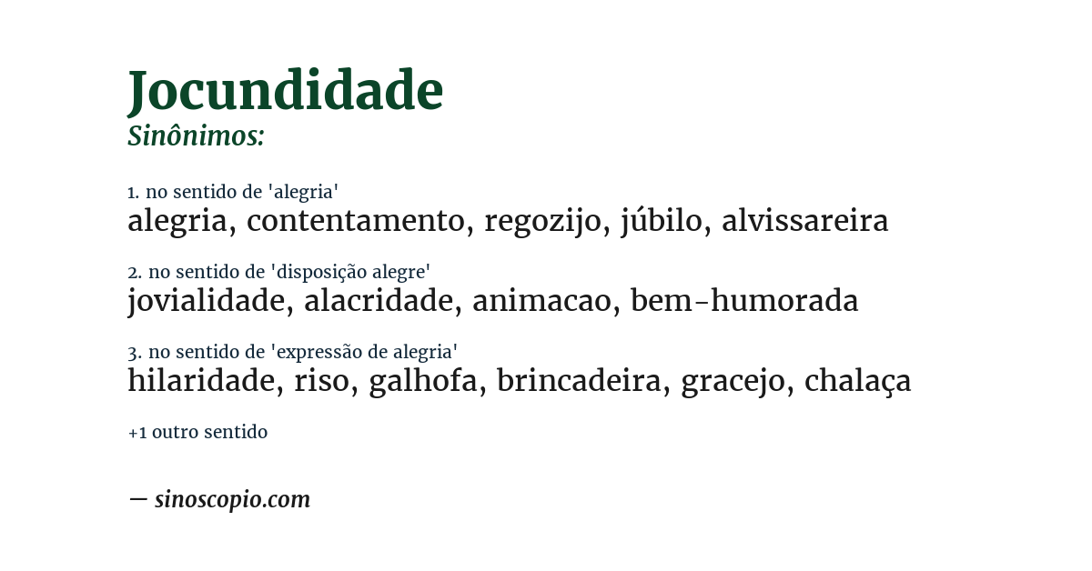 Sinônimo de jocundidade