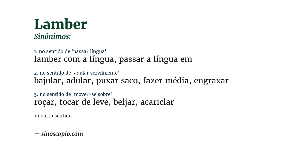 Sinônimo de lamber