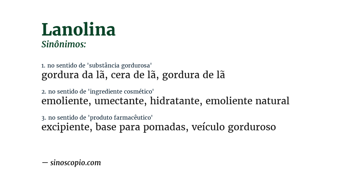 Sinônimo de lanolina