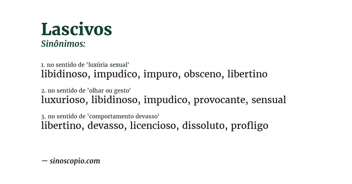 Sinônimo de lascivos