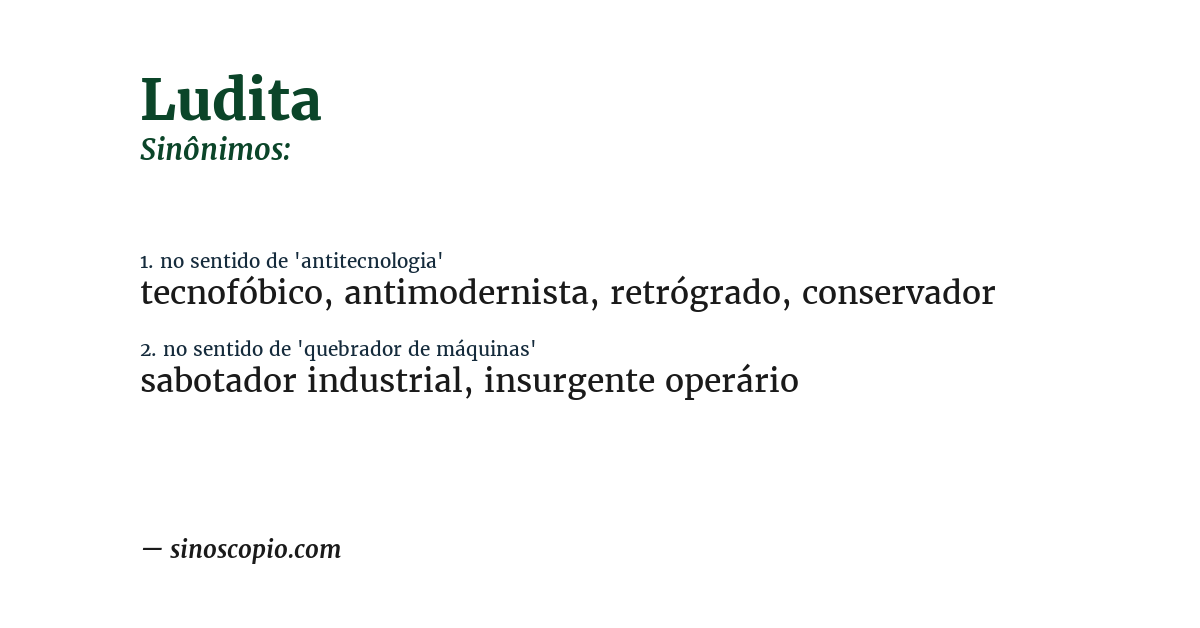 Sinônimo de ludita