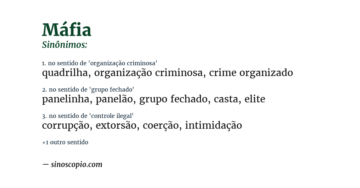 Sinônimo de máfia