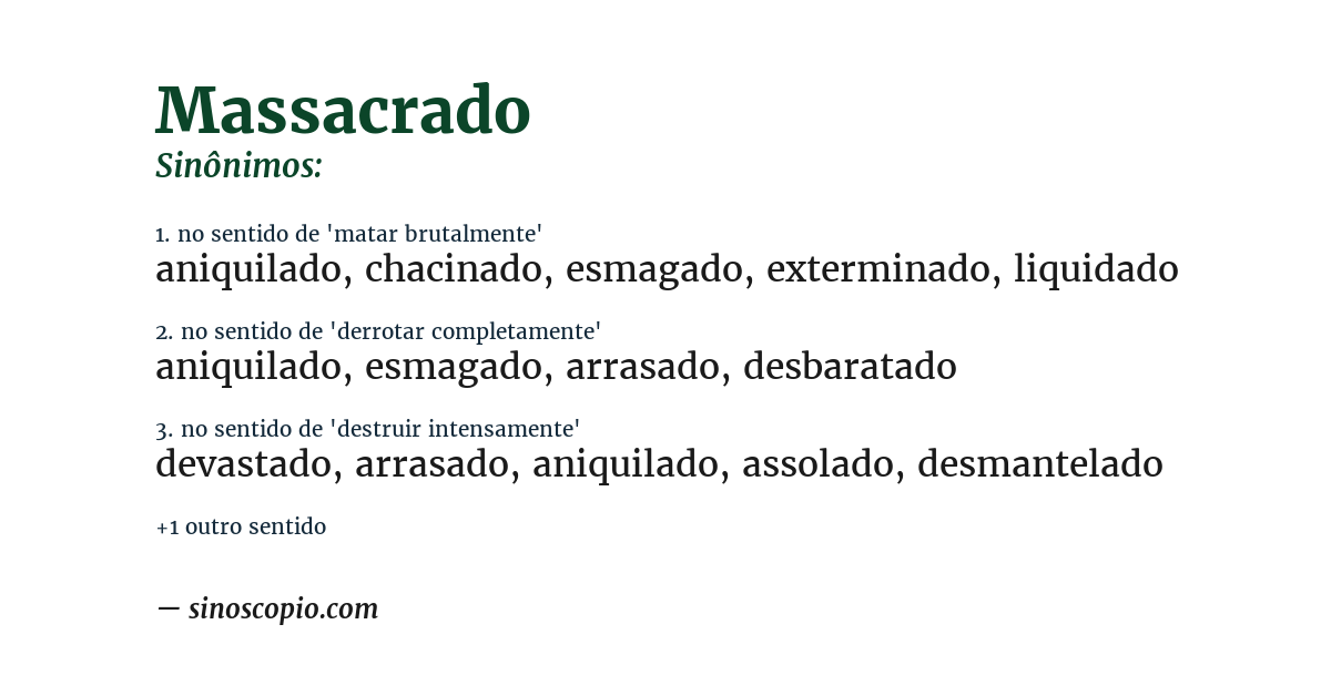 Sinônimo de massacrado