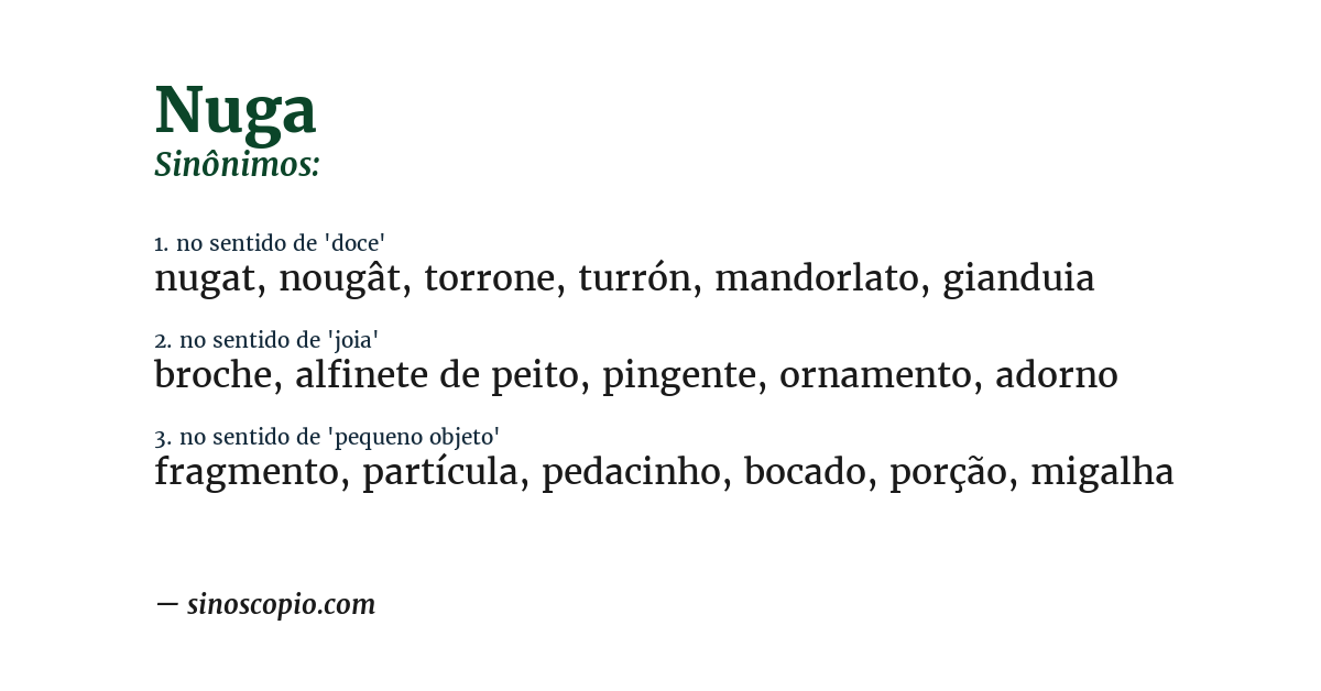 Sinônimo de nuga