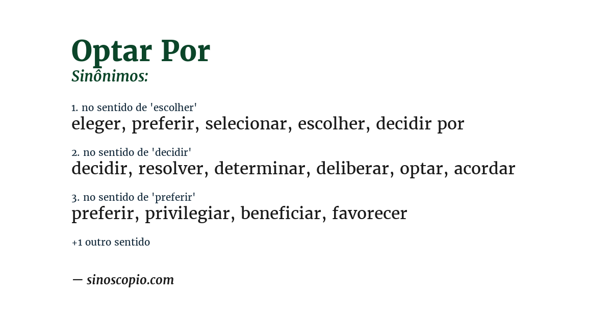 Sinônimo de optar por