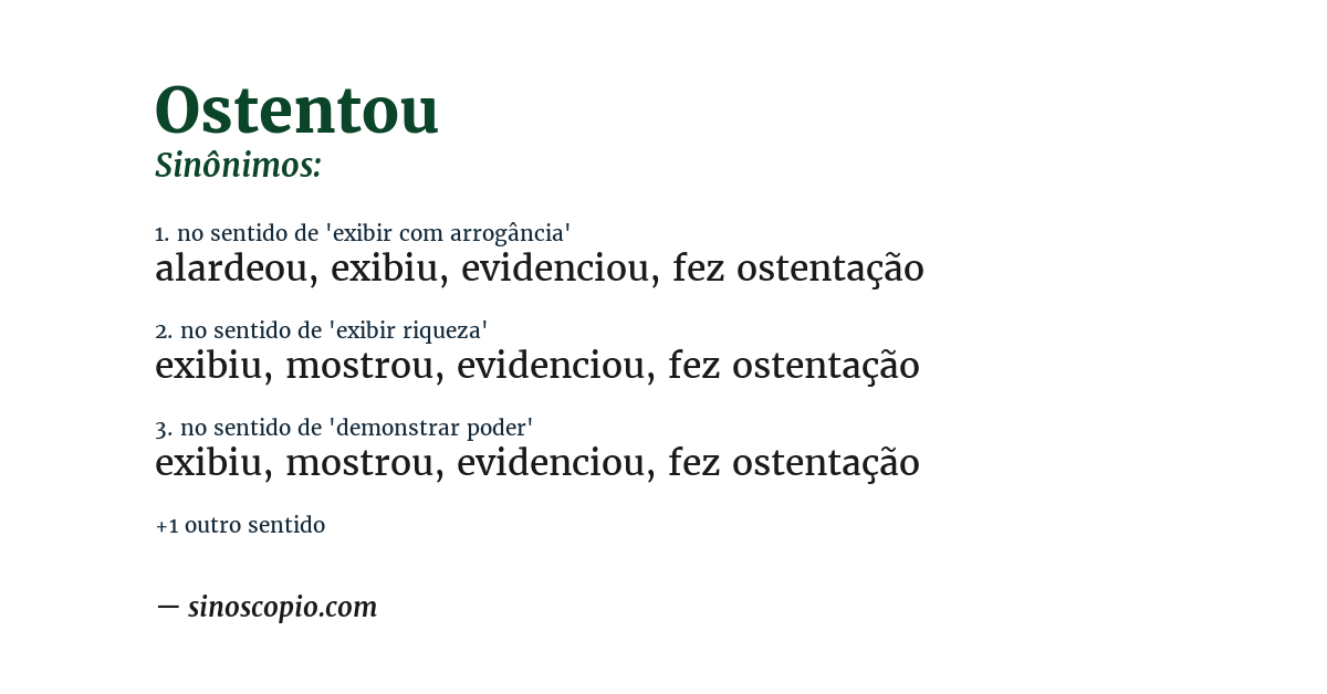 Sinônimo de ostentou
