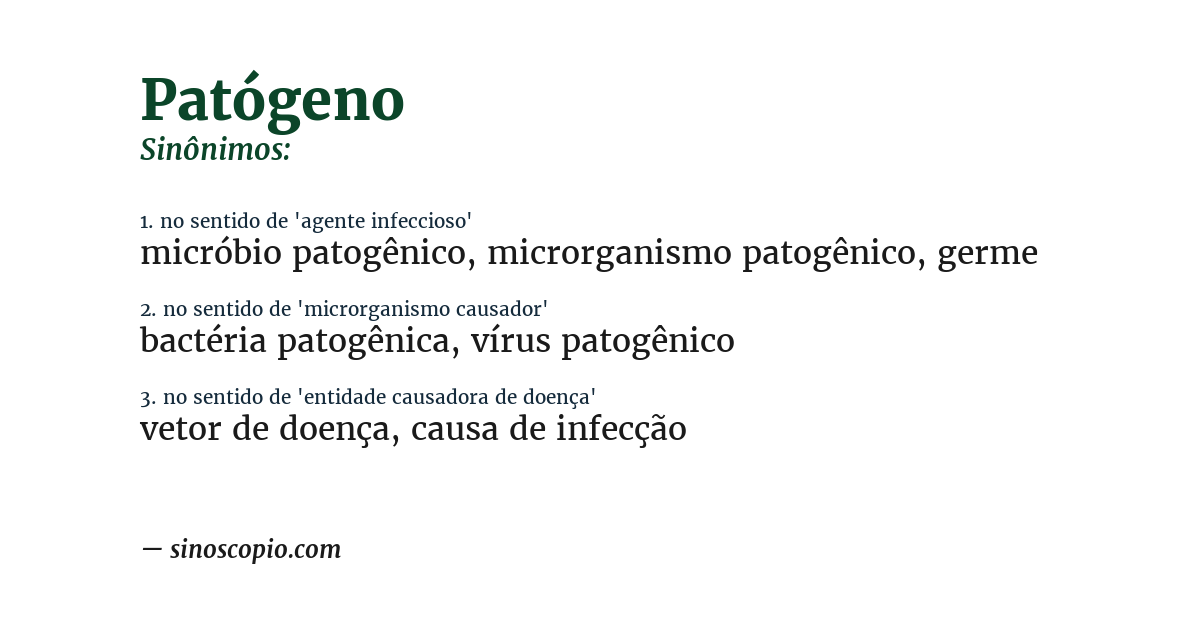 Sinônimo de patógeno