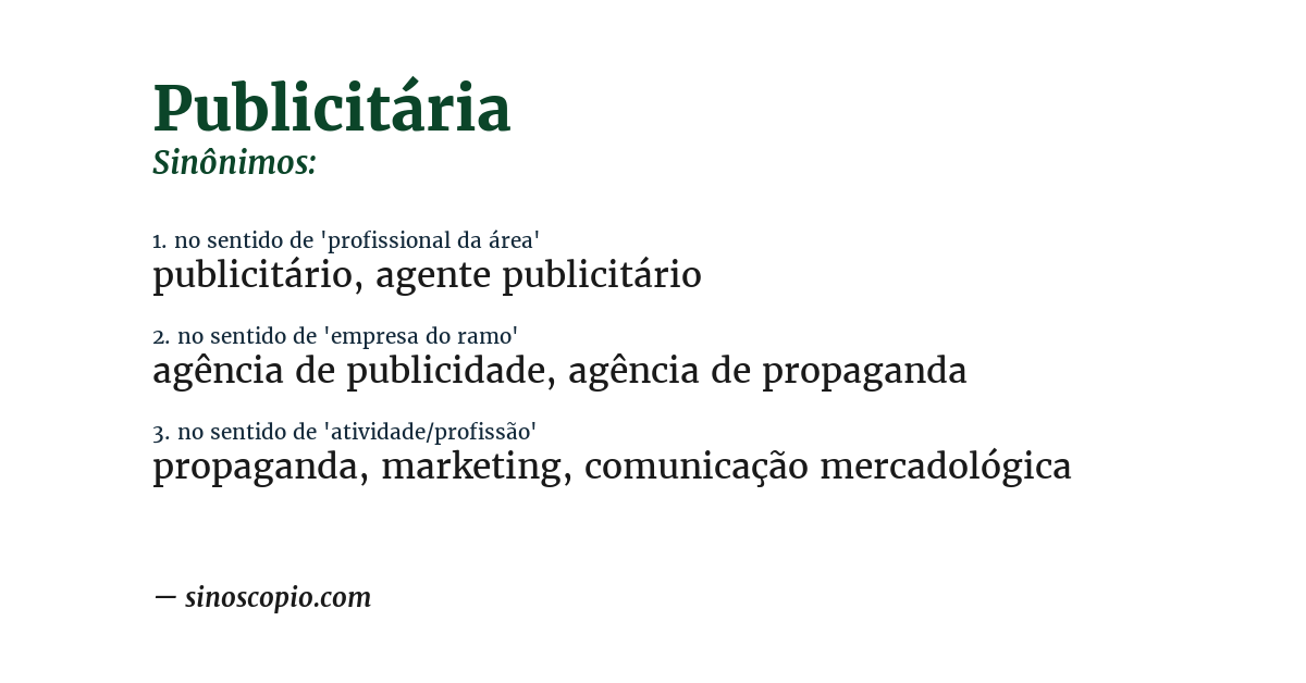 Sinônimo de publicitária