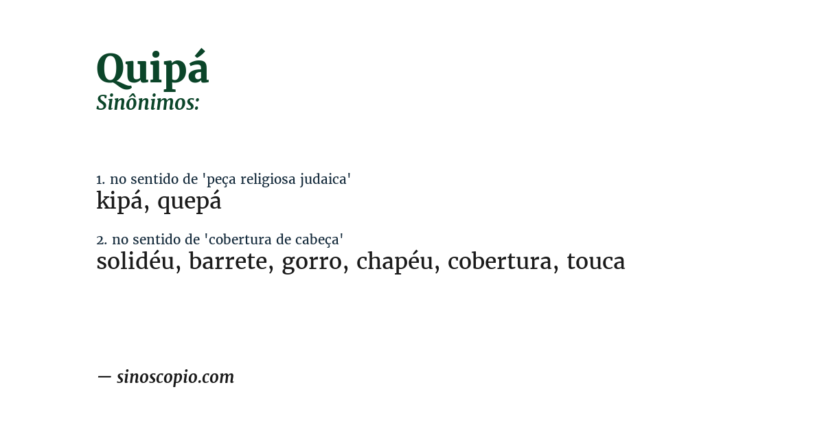 Sinônimo de quipá
