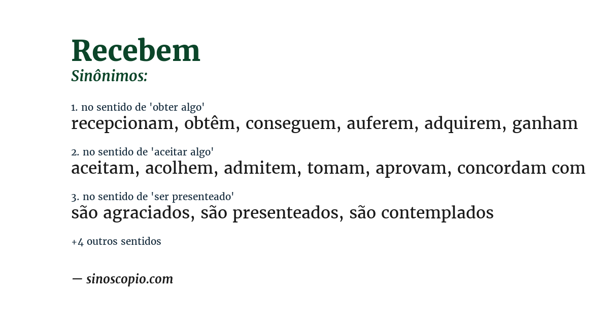 Sinônimo de recebem