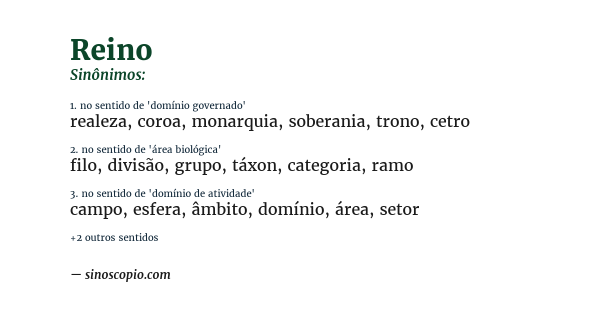 Sinônimo de reino
