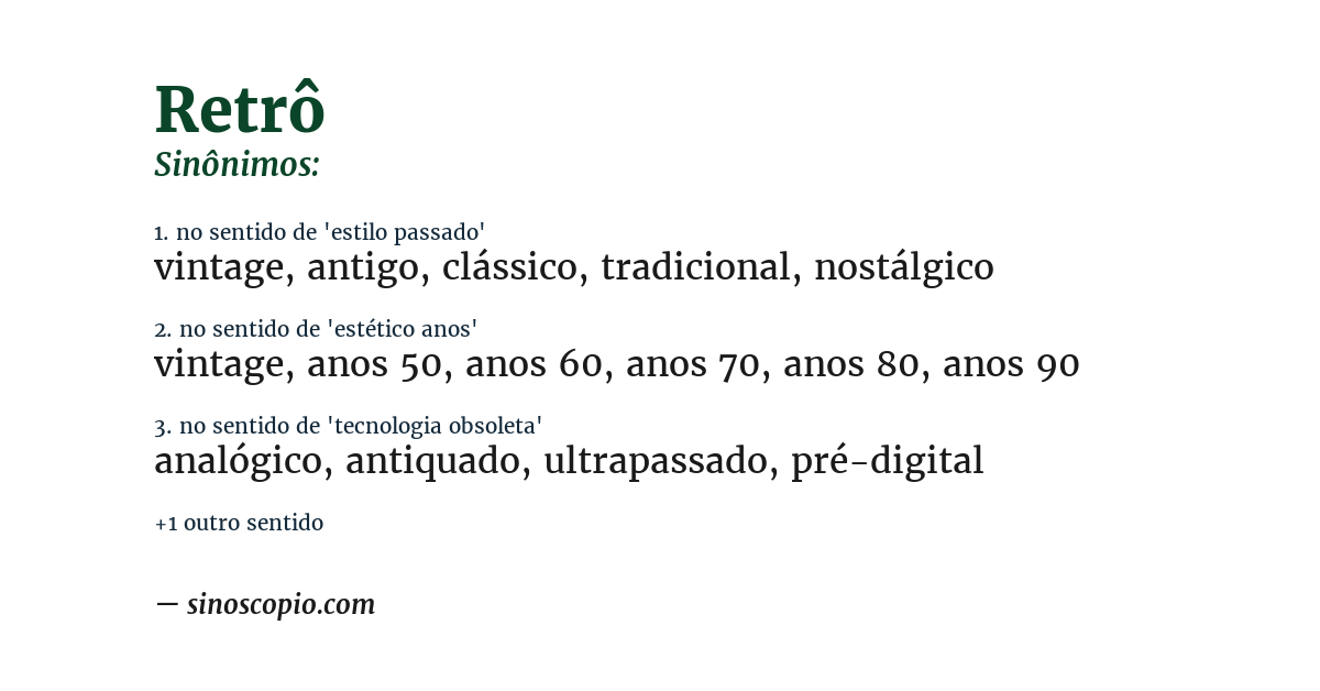 Sinônimo de retrô