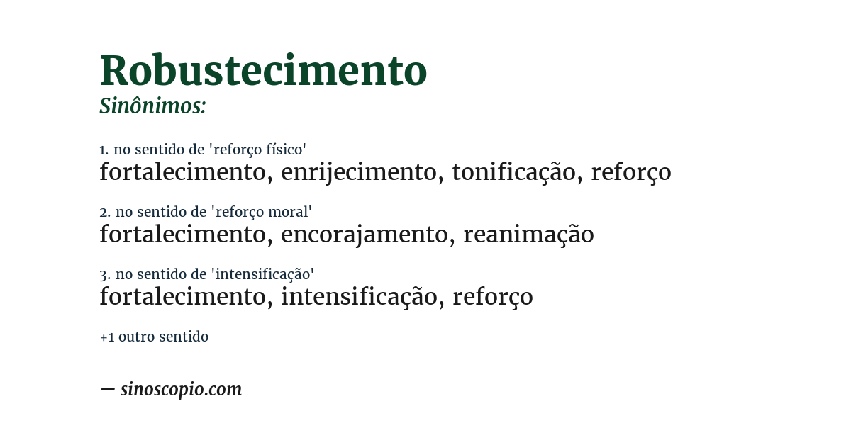 Sinônimo de robustecimento