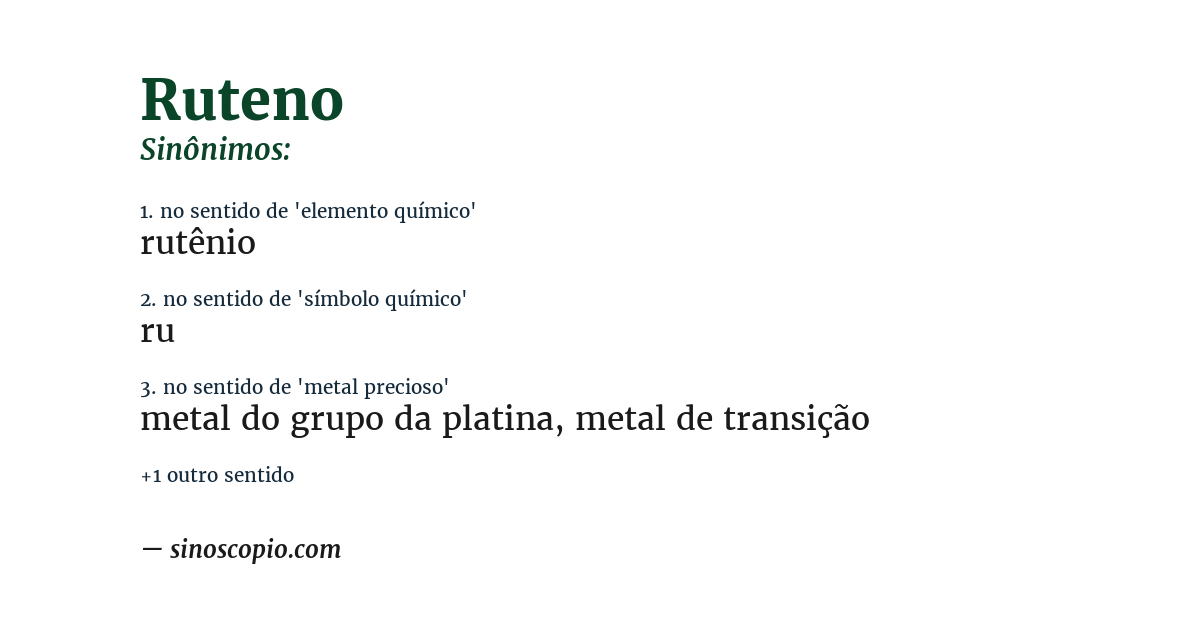 Sinônimo de ruteno