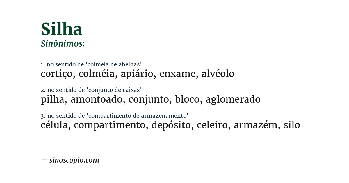 Sinônimo de silha