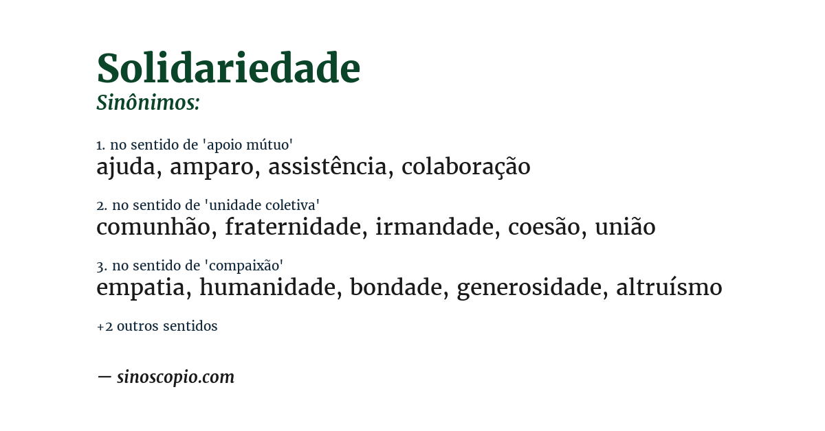 Sinônimo de solidariedade