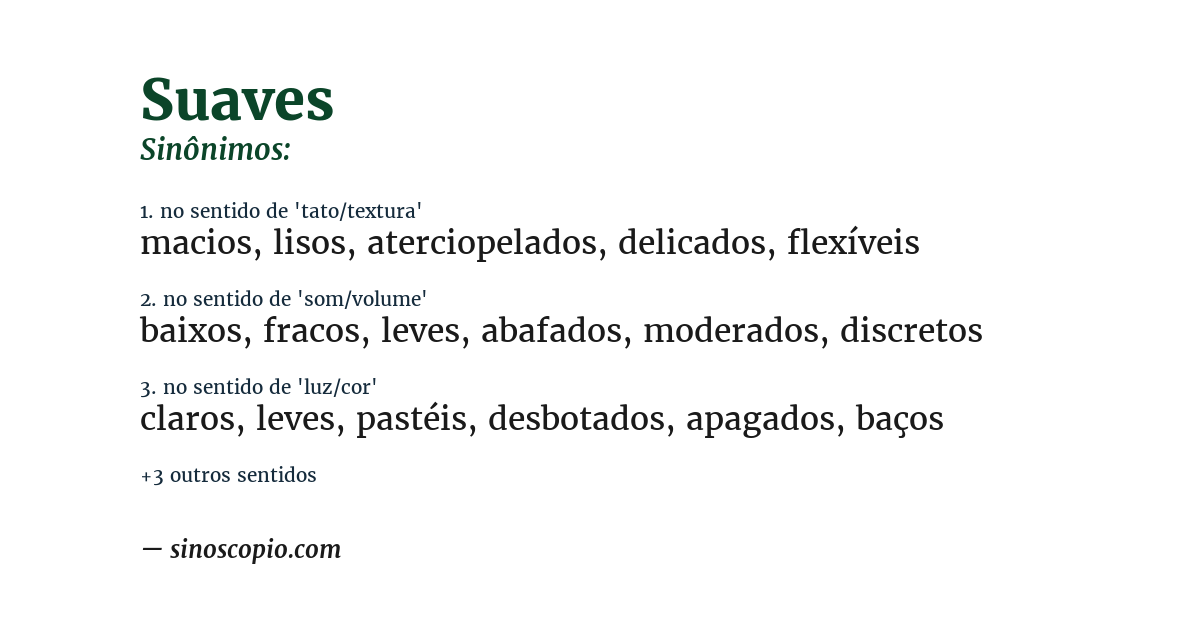 Sinônimo de suaves