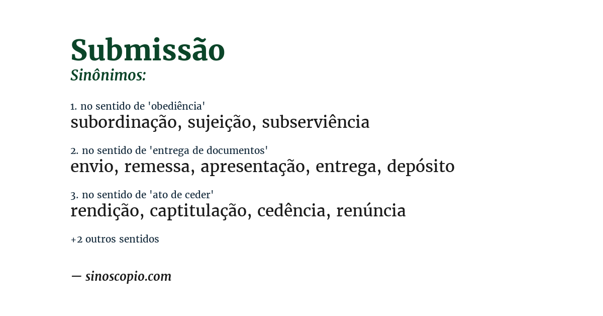 Sinônimo de submissão