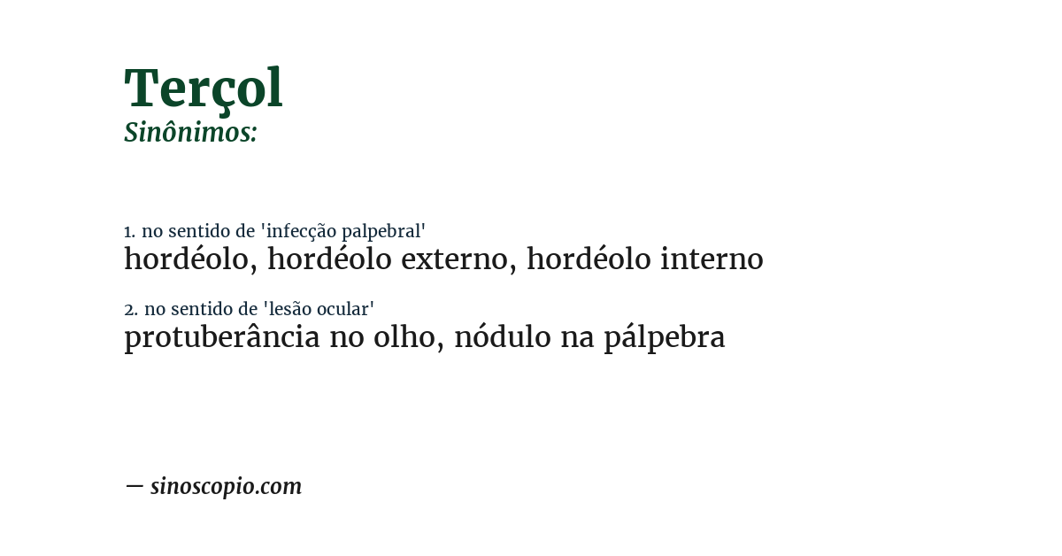 Sinônimo de terçol