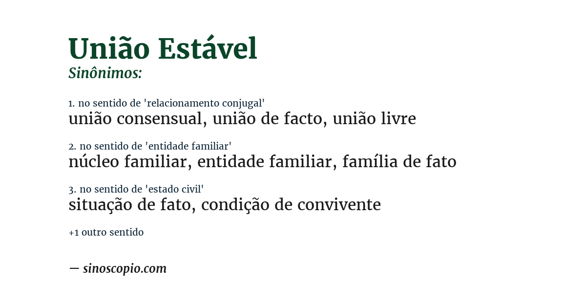 Sinônimo de união estável