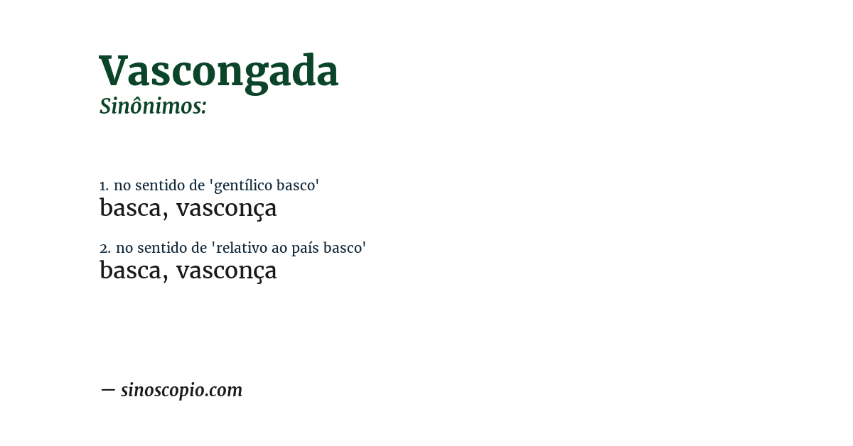 Sinônimo de vascongada
