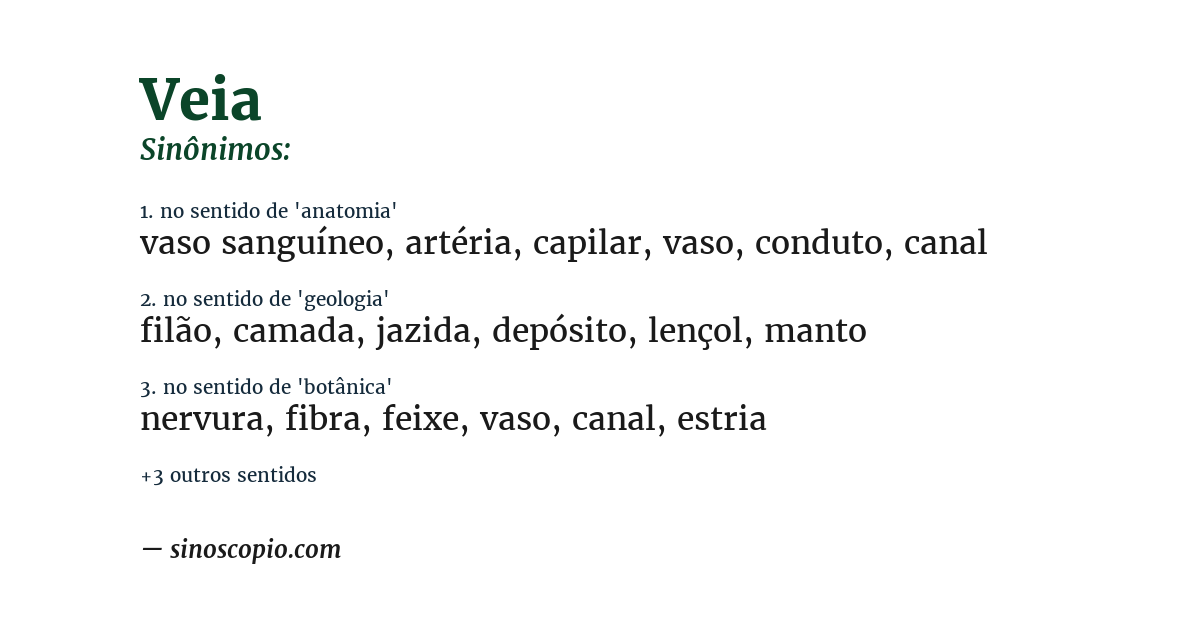 Sinônimo de veia