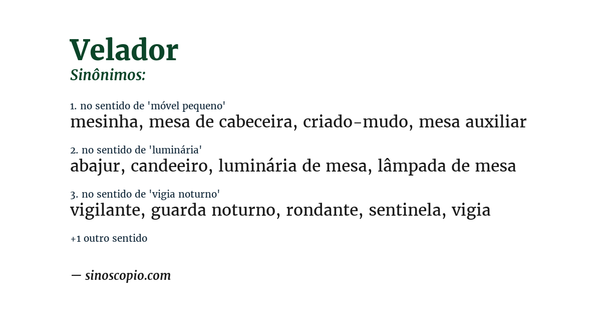 Sinônimo de velador
