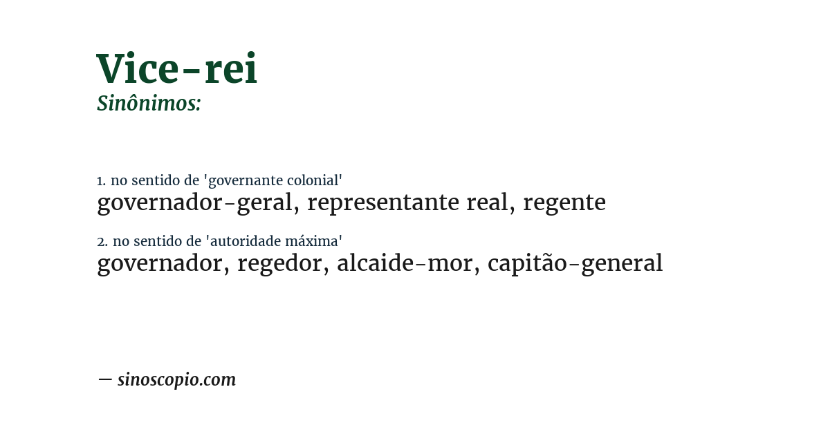 Sinônimo de vice-rei