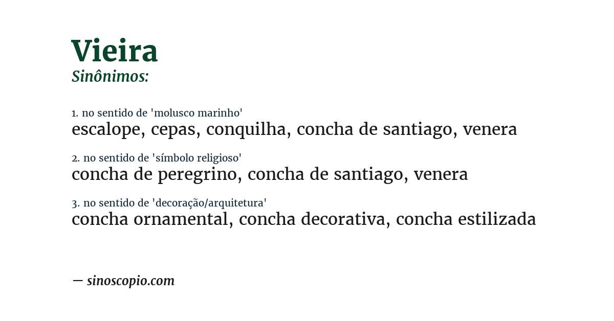 Sinônimo de vieira
