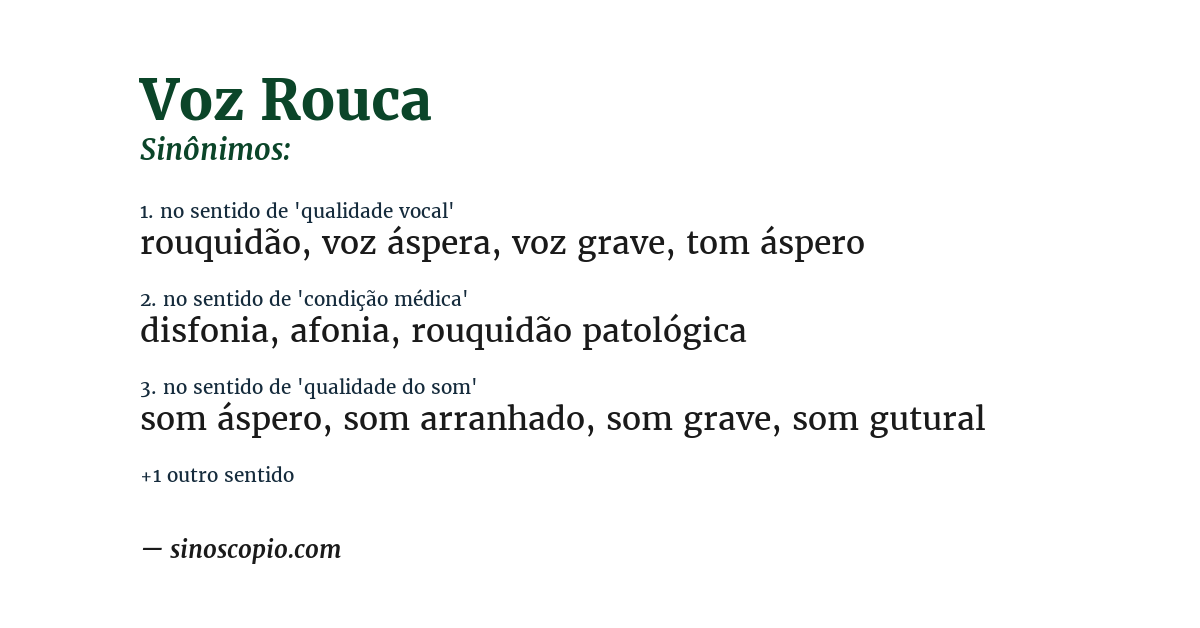 Sinônimo de voz rouca
