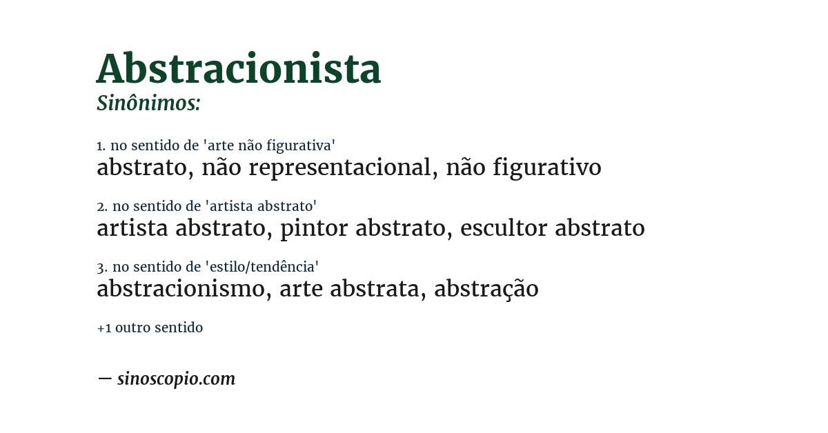 Sinônimo de abstracionista