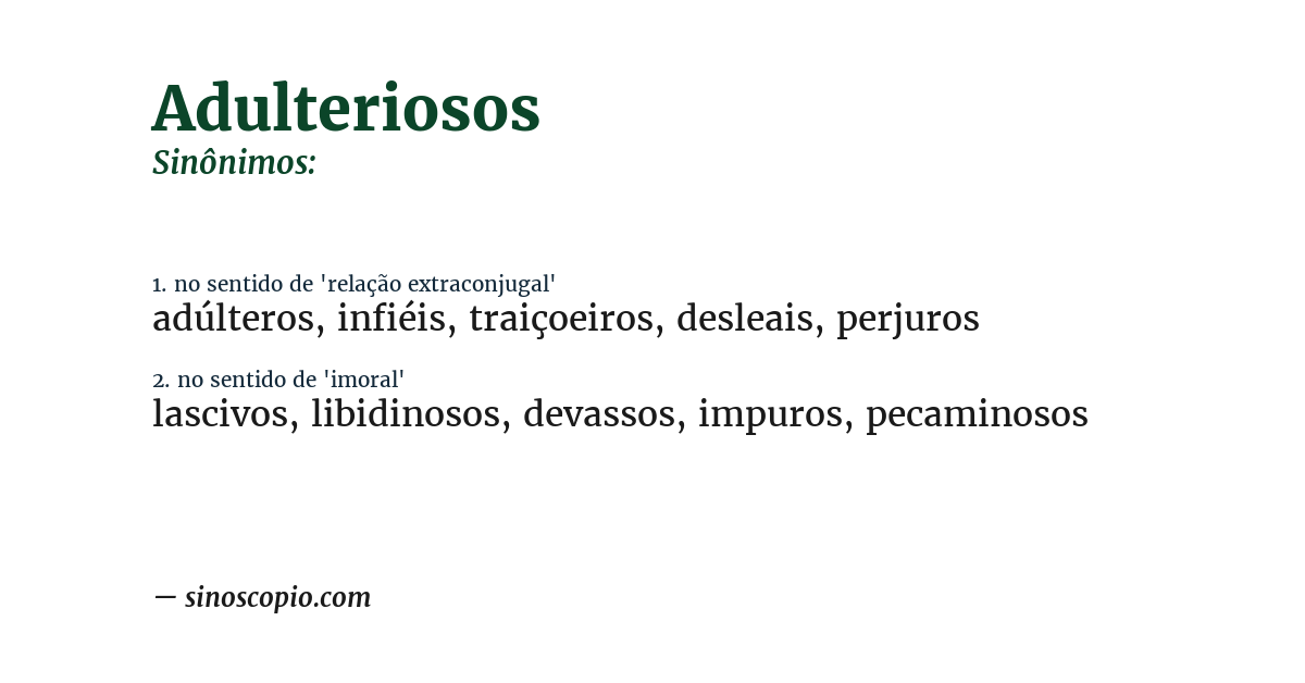 Sinônimo de adulteriosos
