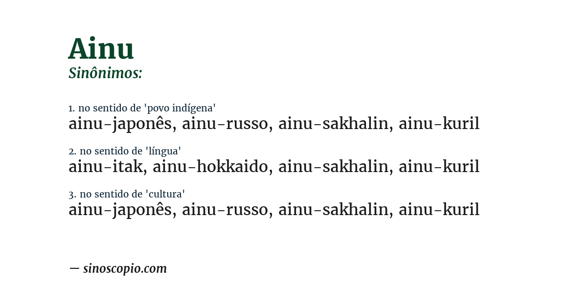 Sinônimo de ainu