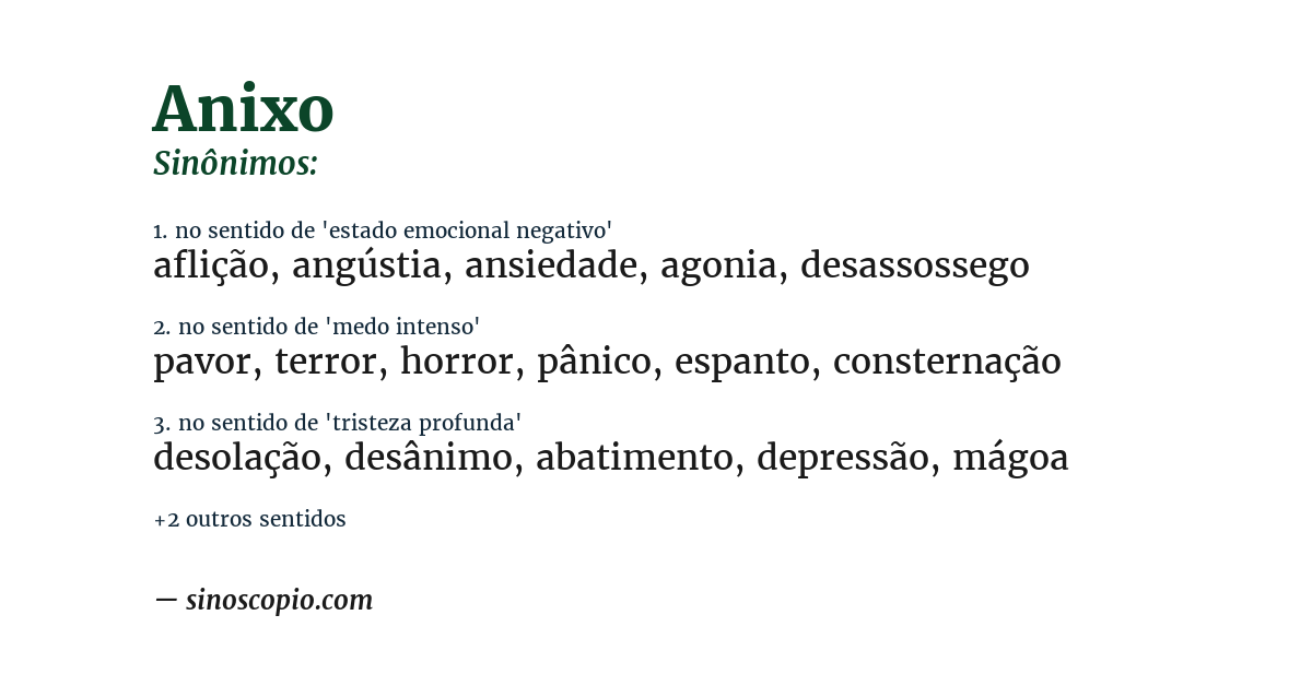 Sinônimo de anixo