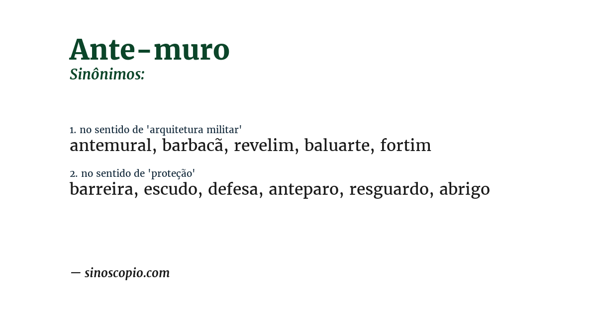 Sinônimo de ante-muro