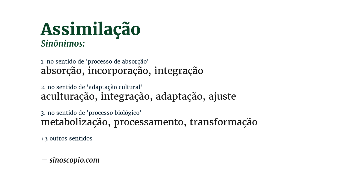 Sinônimo de assimilação