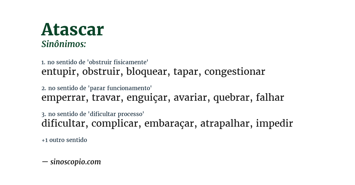 Sinônimo de atascar