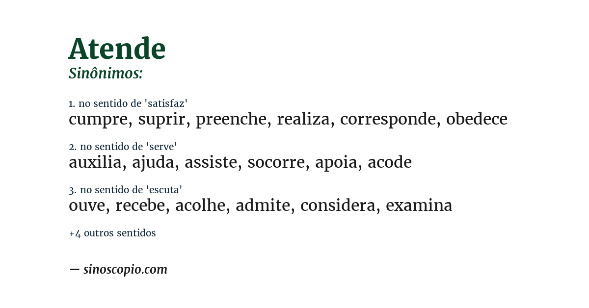 Sinônimo de atende