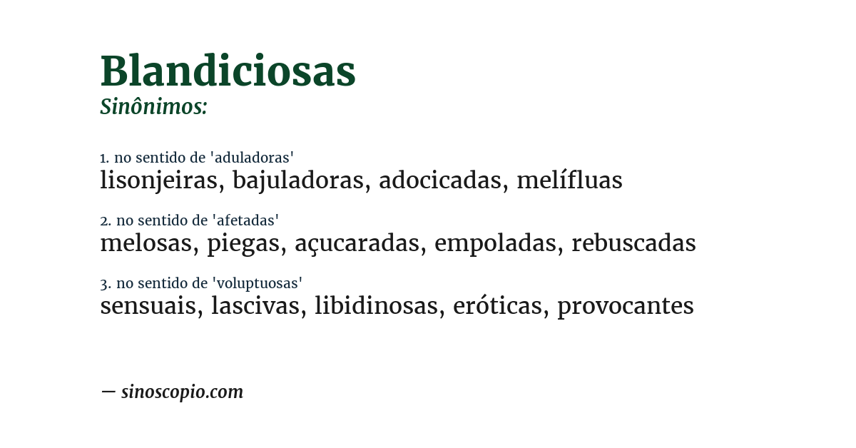 Sinônimo de blandiciosas