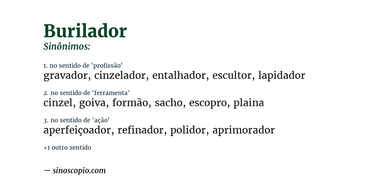 Sinônimo de burilador